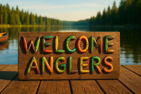 Welcome anglers sign