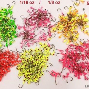Lures Pro 50 PCs 1/32 1/16 oz 1/8 oz Jig Heads Fishing hooks Crappie Bass sharp