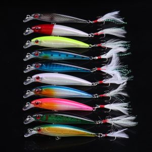 10pcs Kinds of Fishing Lures Crankbaits Hooks Minnow Baits Tackle Crank