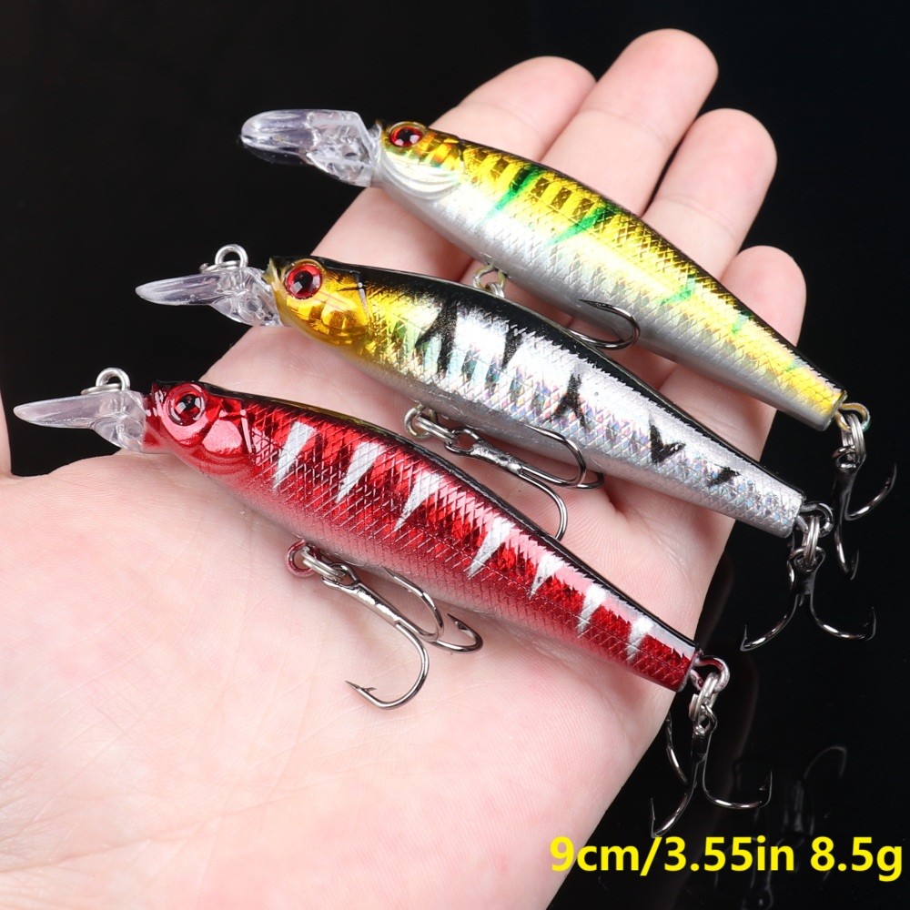 56pcs Minnow Fishing Lure Kit Plastic Bait Artificial Bait Dives Hard Bait - Image 4