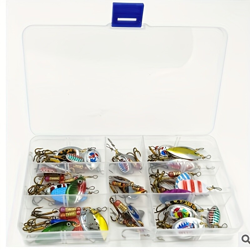 30 PCS Fishing Lures Metal Spinner Baits Bass Tackle Crankbait Trout Spoon Trout - Image 3