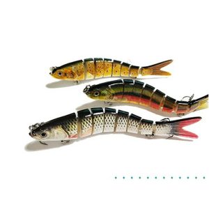 Alternative view of Fishing Lures 8-Segments Fish Bass Minnow Swimbait Tackle Hook Lure Crank Bait