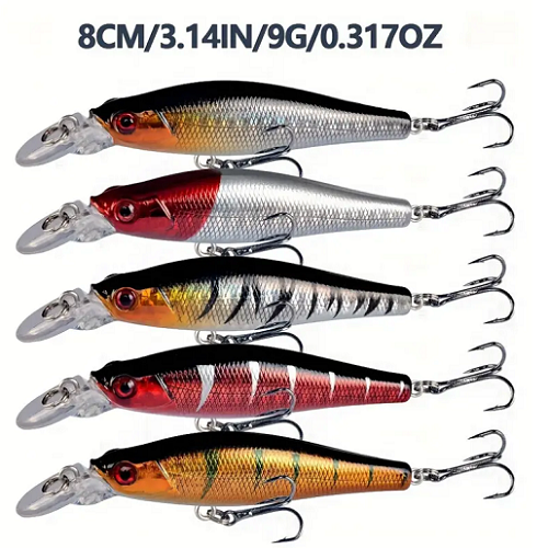 56pcs/set Lot Mixed Bionic Fishing Lures Minnow Hard Artificial Bait Crankbait - Image 5
