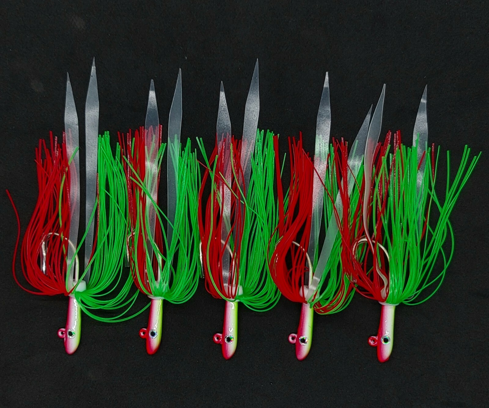 5 PLUS 1 Free Fishing Teaser Glass Minnow Style Silicone Skirt Lure Jig 6 Total - Image 3