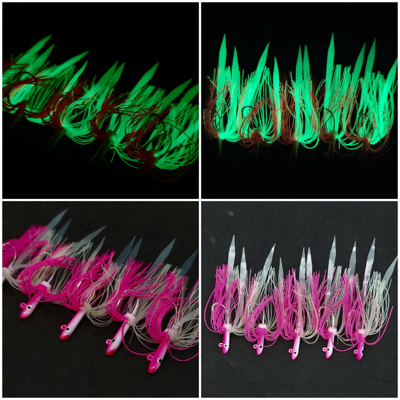 5 PLUS 1 Free Fishing Teaser Glass Minnow Style Silicone Skirt Lure Jig 6 Total - Image 4