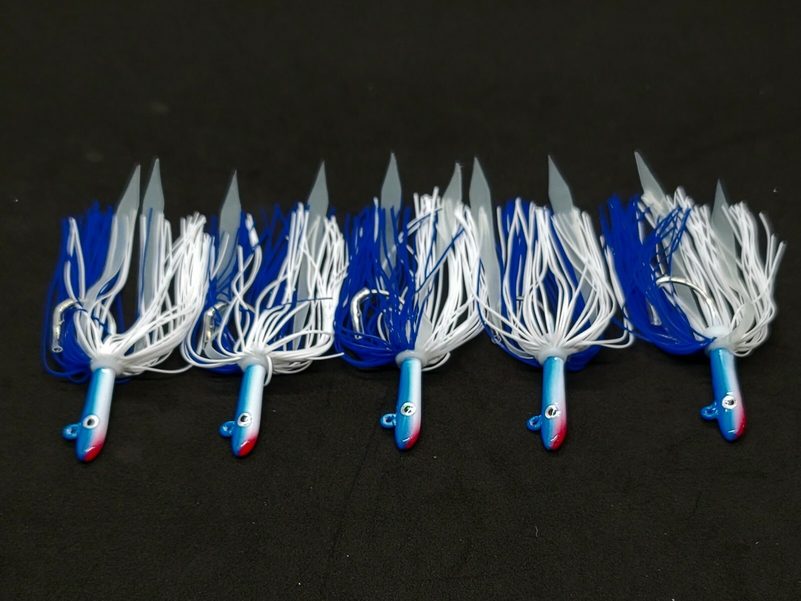 5 PLUS 1 Free Fishing Teaser Glass Minnow Style Silicone Skirt Lure Jig 6 Total - Image 5