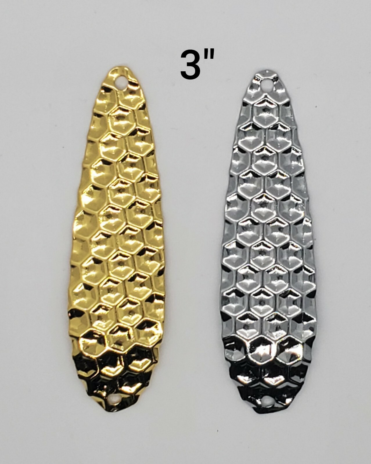 Multi Pack 18 of 3 Each Fishing Flutter Spoon Hex Silver and Gold Finish Brass - Image 4