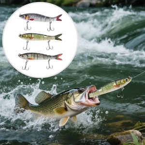 Alternative view of 3PCS Multi Jointed Fishing Lures Swimbait Minnow Bait 8 Segment Crankbaits