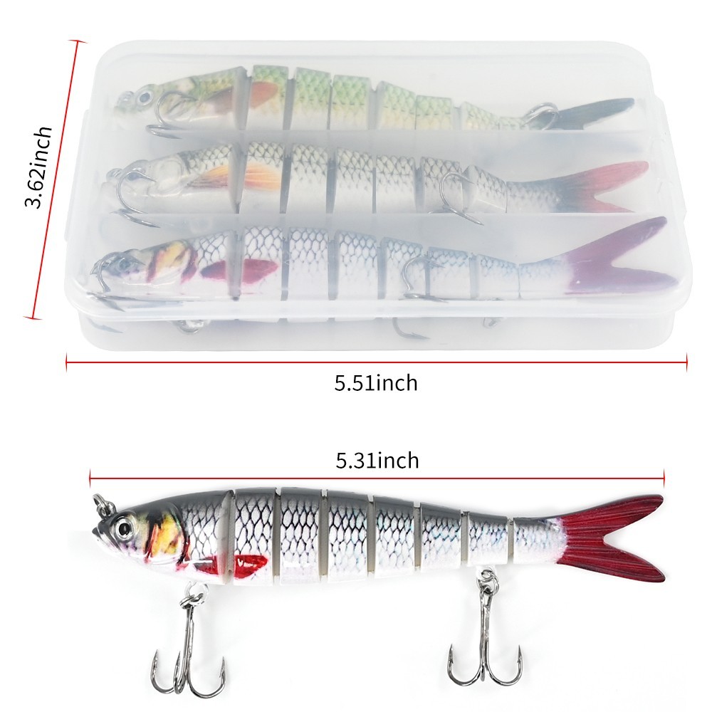 3PCS Multi Jointed Fishing Lures Swimbait Minnow Bait 8 Segment Crankbaits - Image 3