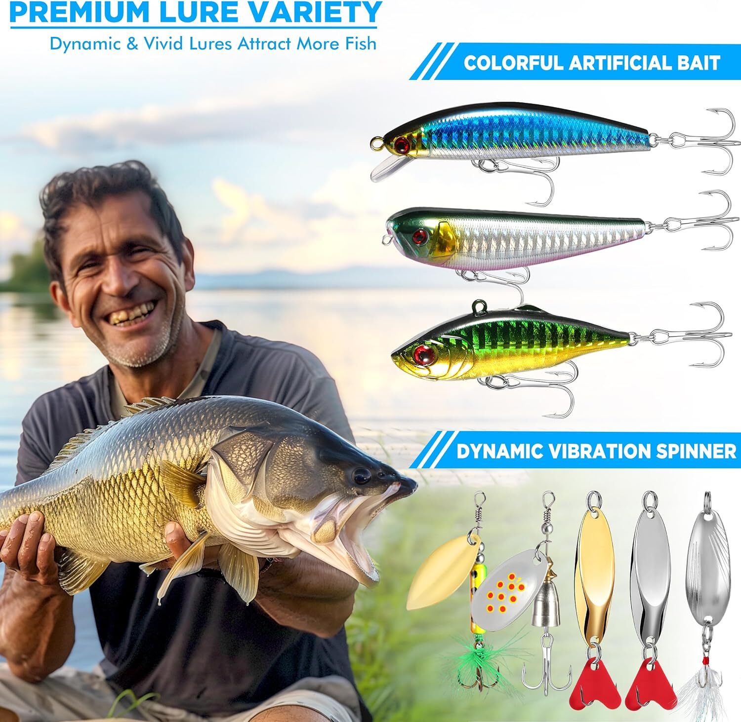 137pcs Fishing Lures Crankbaits Spoon Hooks Weights Bait Lure Bass Trout Salmon - Image 5