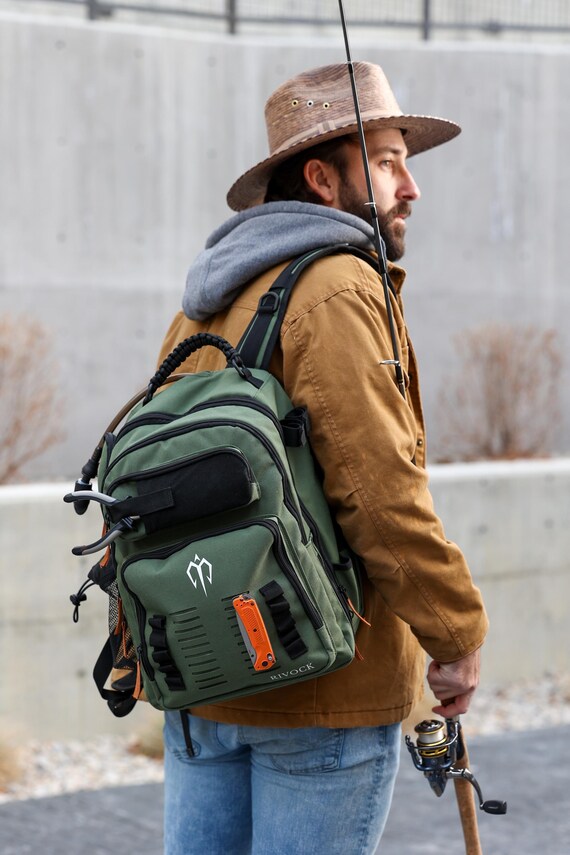 RIVOCK Fishing Tackle Backpack: Insulated Cooler, 2 Tackle Boxes, Hydration Bladder, Rod Holders - Image 6