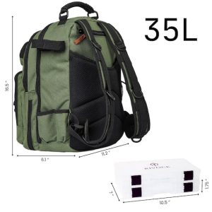 Alternative view of RIVOCK Fishing Tackle Backpack: Insulated Cooler, 2 Tackle Boxes, Hydration Bladder, Rod Holders