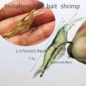 Alternative view of 20pcs Soft Shrimp Fishing Lures with Luminous Bait Hooks for Fresh & Saltwater