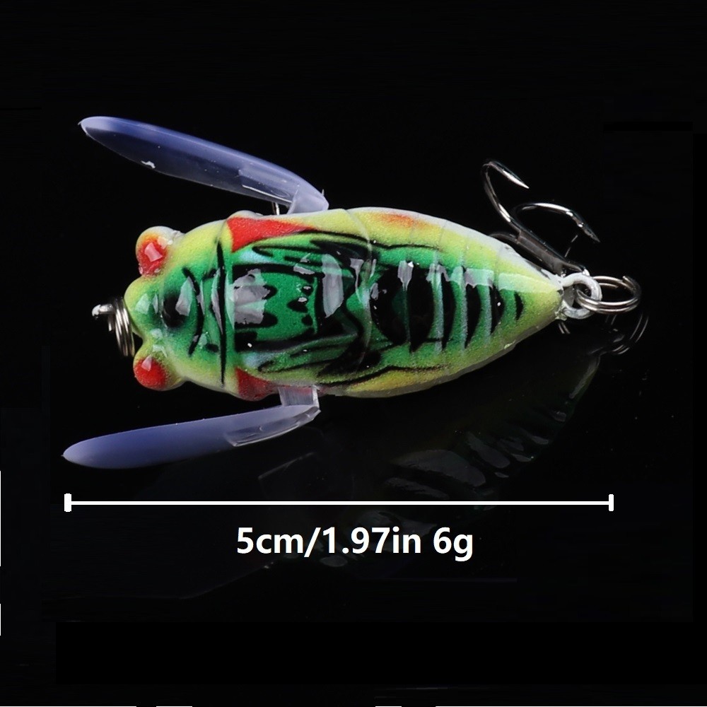 8pcs Cicada Topwater Fishing Lures Plastic Hard Bait Bionic Artificial Bait - Image 3