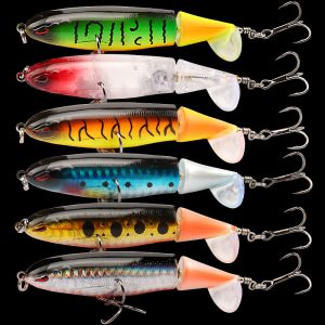 6pcs Whopper Plopper Topwater Floating Fishing Lures Rotating Tail for Bass Pike | eBay