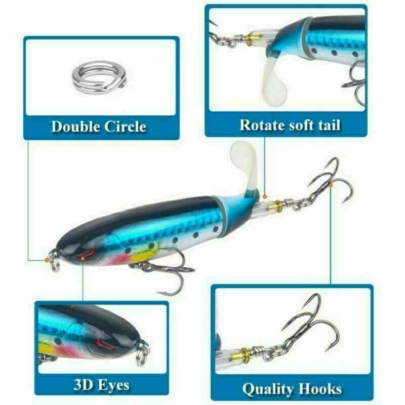 10ps Fishing Lures bait Whopper Plopper Topwater Floating Rotating Tail for Bass - Image 4