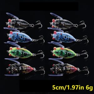 8pcs Cicada Crankbait Fishing Lures Bait Bionic Fishing Tackle