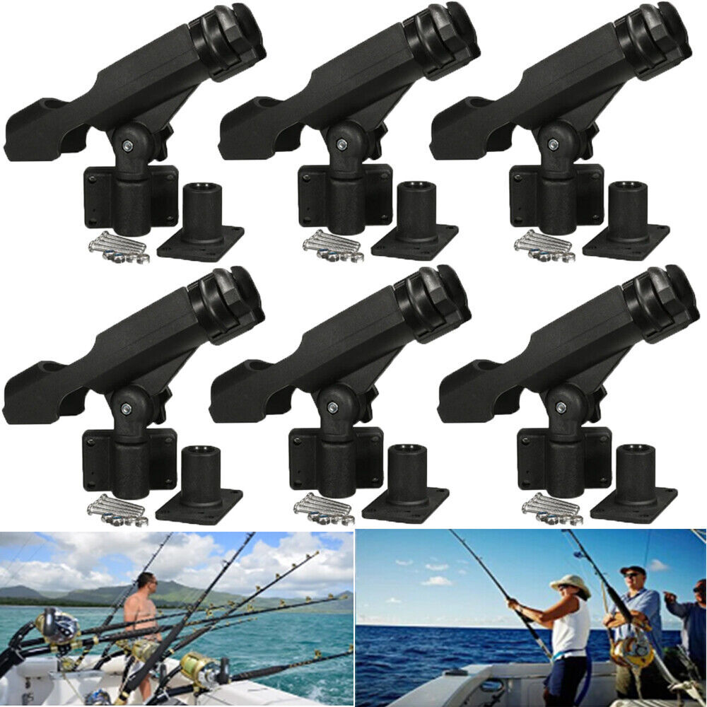 2~6 Pack Adjustable Boat Fishing Pole Rod Holder For Kayak Boat Side Rail Mount - Image 3