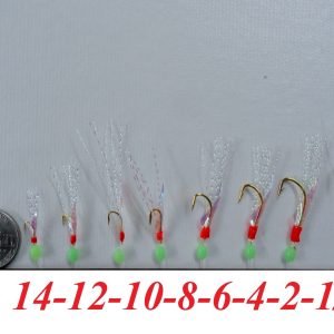 Alternative view of Sabiki Bait Rigs 6 Hooks Saltwater Fishing Lure Size:2/0,1,2,4,6,8,10,12,14- 417