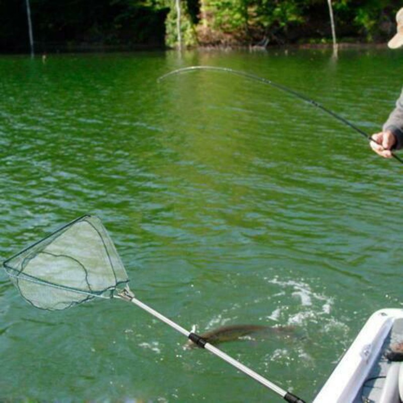 82" Fishing Landing Net Telescopic Folding Alum Handle 3 Section Extending Pole - Image 5