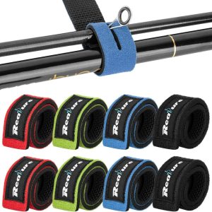 8PCS Fishing Rod Tie Straps Tackle Wrap Bands Fish Pole Holder Fasteners Elastic