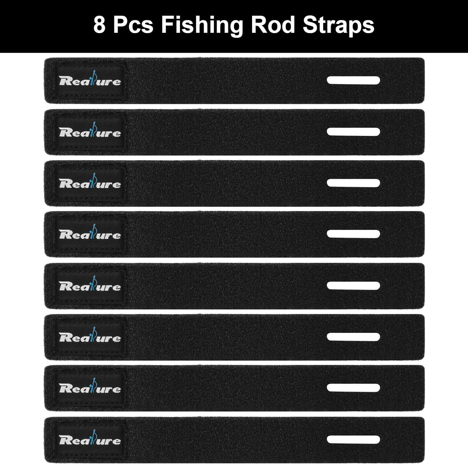 8PCS Fishing Rod Tie Straps Tackle Wrap Bands Fish Pole Holder Fasteners Elastic - Image 3