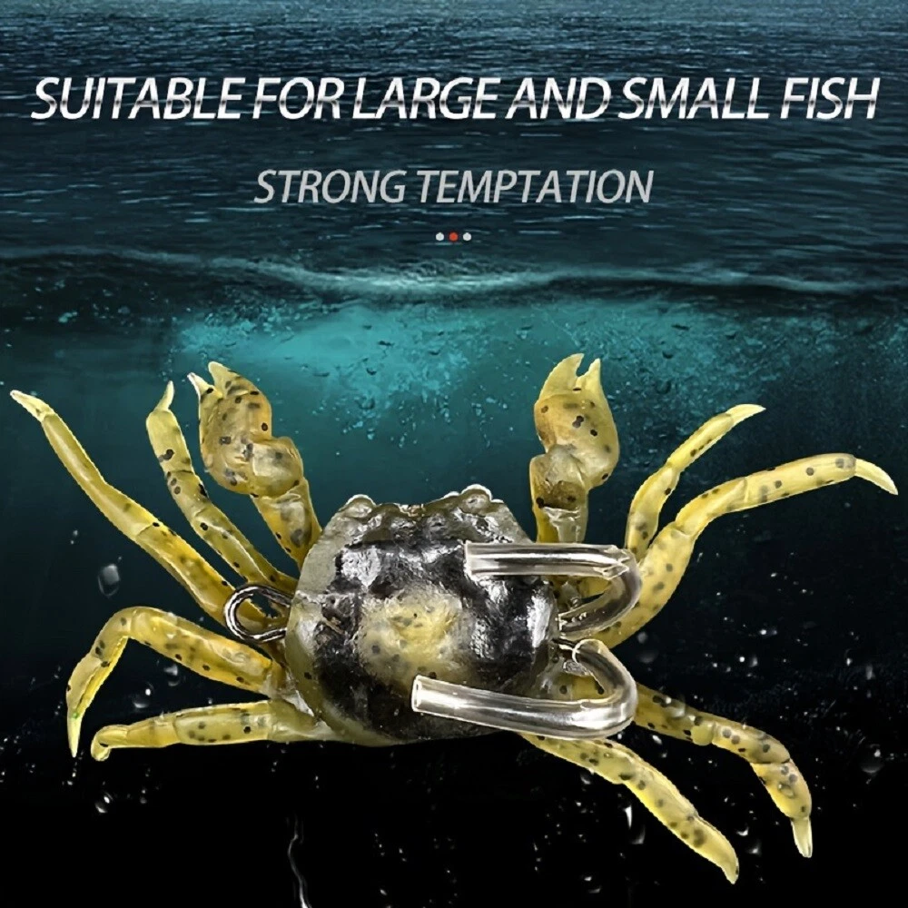 12pcs Artificial Crab Lure - 3D Simulation Crab Soft Bait With Sharp Hook - Image 4