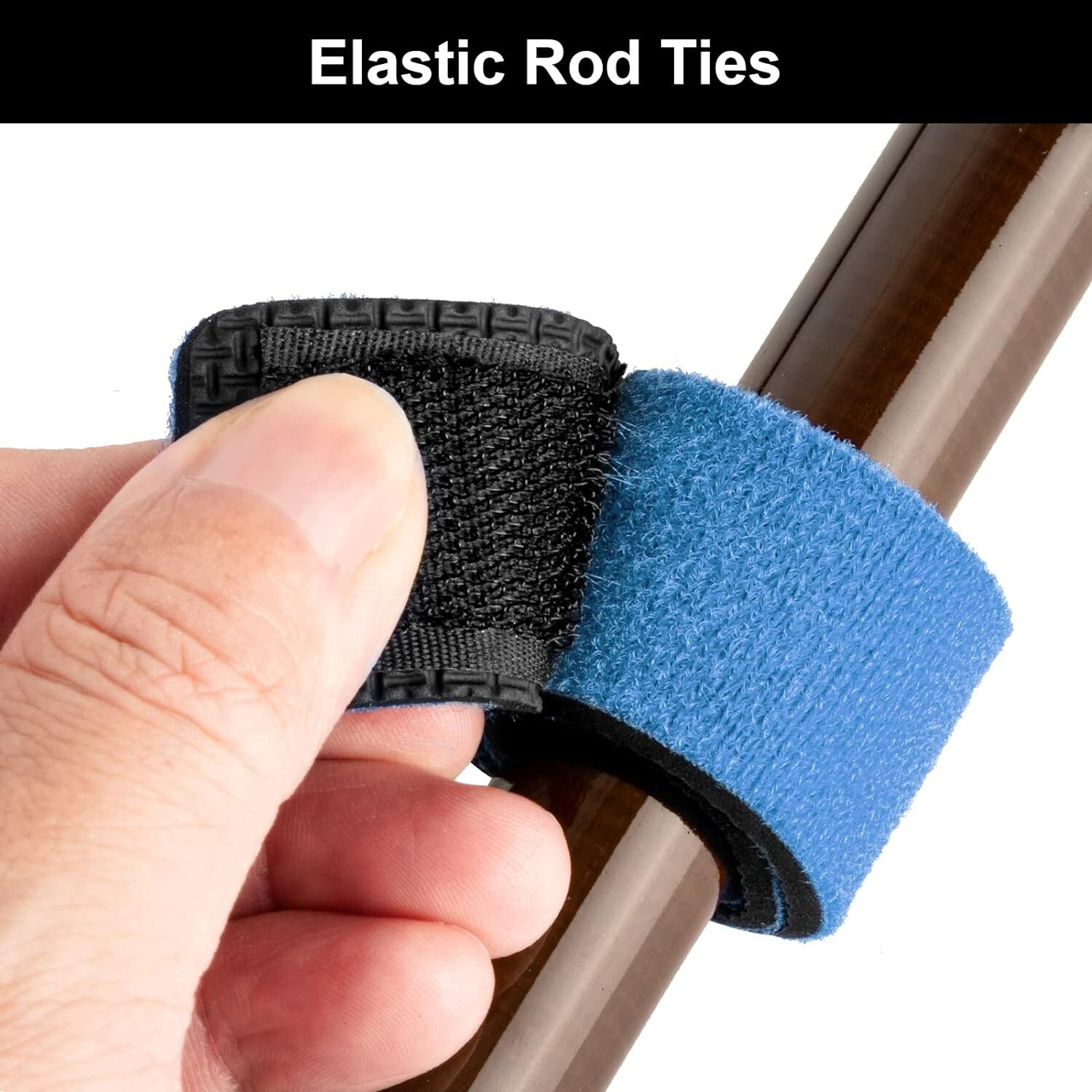 8PCS Fishing Rod Tie Straps Tackle Wrap Bands Fish Pole Holder Fasteners Elastic - Image 4