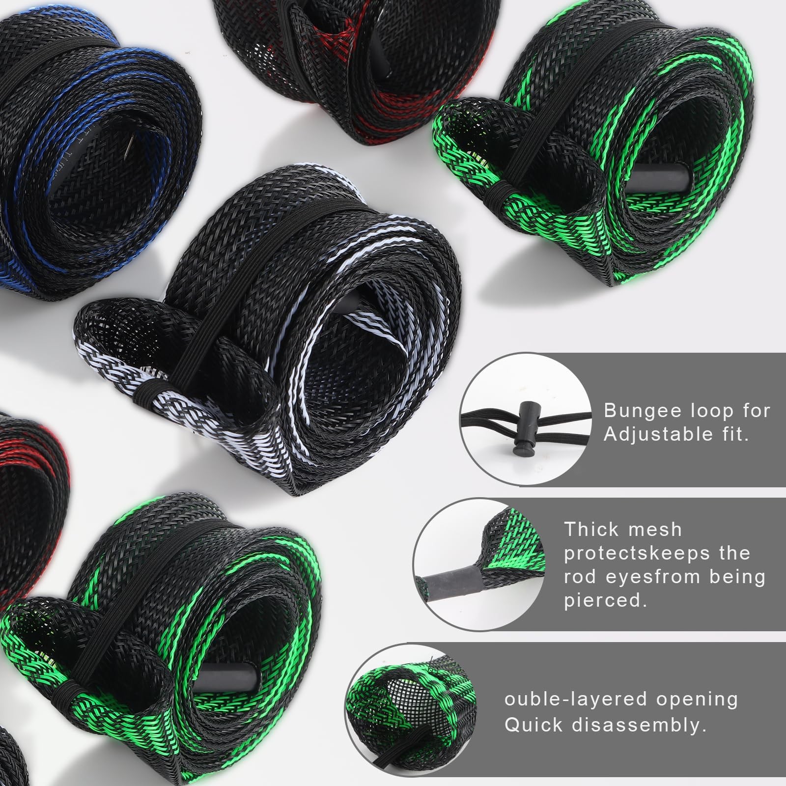 10PCS Fishing Rod Sleeve,Rod Socks for Fishing Poles, Fishing Rod Sleeves Sock C - Image 3