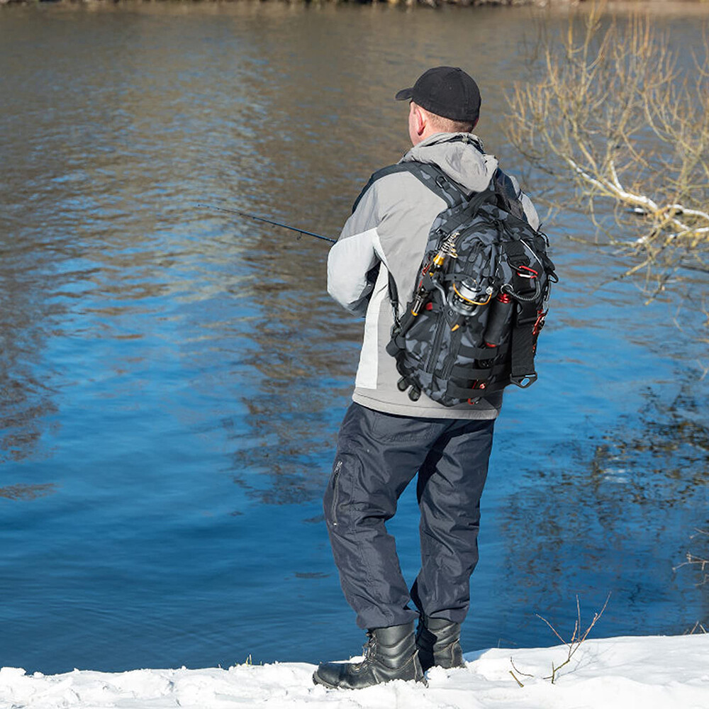 Fishing Tackle Large Backpack- Salt Water Resistant Fishing Bag / Organzier 34L - Image 3