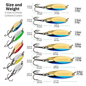 Alternative view of THKFISH 5Pcs Fishing Spoons Lures Hard Metal Fishing Hook Bait Lures with Box US